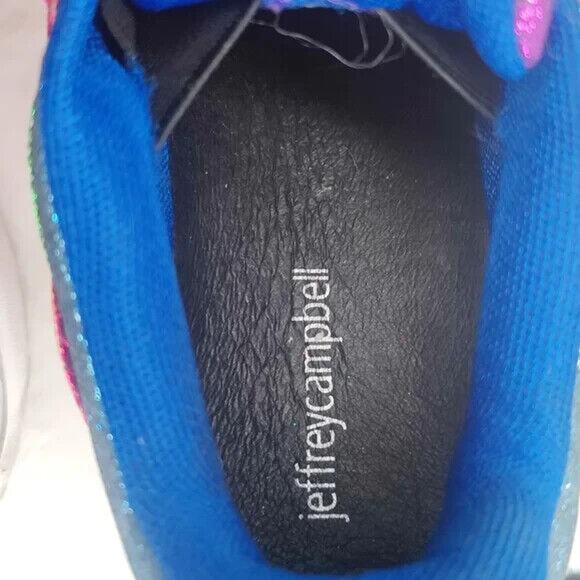 Jeffrey Campbell Multicolor Glitter platform sneaker sz 7.5 - Picture 6 of 7